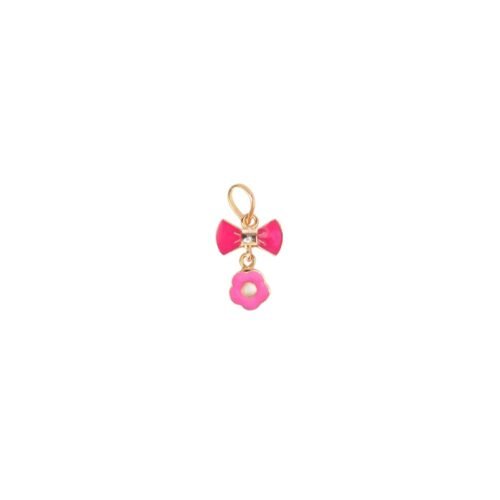 Pink Bow and Flower Pendant